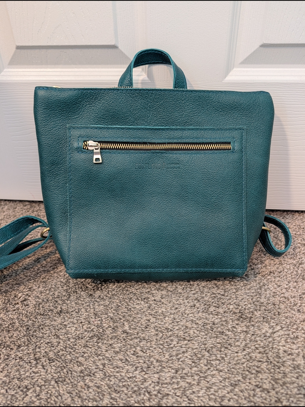 Portland Leather Small Tote Backpack Seaglass